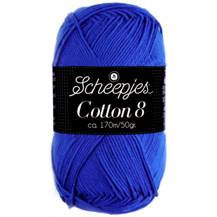 Scheepjes Cotton 8 Garn Unicolor 519 Koboltblå thumbnail