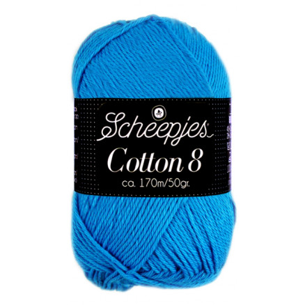 Scheepjes Cotton 8 Garn Unicolor 563 Blå thumbnail