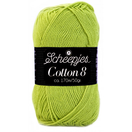Scheepjes Cotton 8 Garn Unicolor 642 Lys Oliven thumbnail