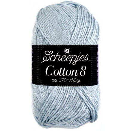 Scheepjes Cotton 8 Garn Unicolor 652 Lys Jeansblå thumbnail