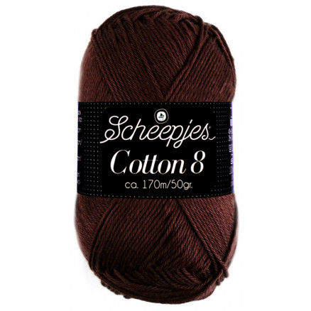 Scheepjes Cotton 8 Garn Unicolor 657 Brun thumbnail
