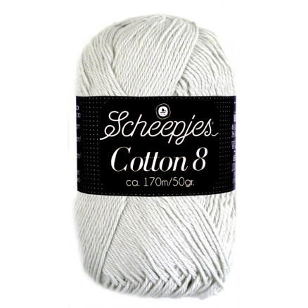 Scheepjes Cotton 8 Garn Unicolor 700 Lysegrå
