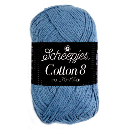 Billede af Scheepjes Cotton 8 Garn Unicolor 711 Jeansblå