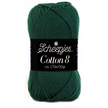 Scheepjes Cotton 8 Garn Unicolor 713 Mørkegrøn thumbnail