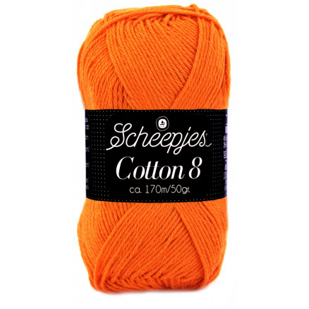 Scheepjes Cotton 8 Garn Unicolor 716 Mørk Orange