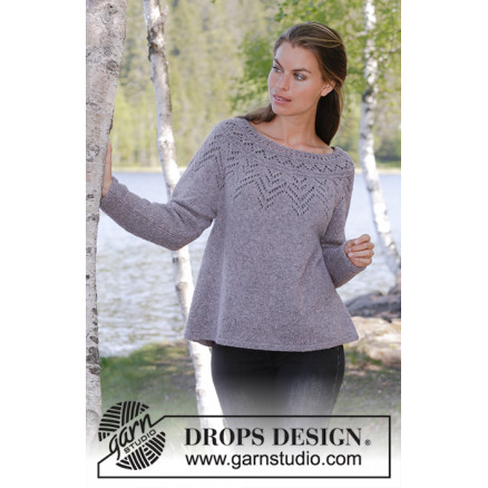 Agnes Sweater by DROPS Design - Bluse Strikkeopskrift str. S - XXXL thumbnail