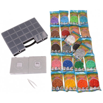 Kæmpe Perlepakke - 22.000 Hama Midi Perler (22x1000 forskellige farver thumbnail