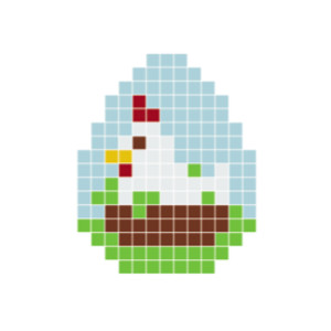 Påskehøne Pixelhobby - Påske Perlemønster