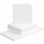 Kort og kuverter, kort str. 15x15 cm, kuvert str. 16x16 cm, hvid, 50sæt