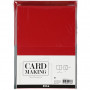 Kort og kuverter, grøn, rød, kort str. 10,5x15 cm, kuvert str. 11,5x16,5 cm, 110+230 g, 50 sæt/ 1 pk.