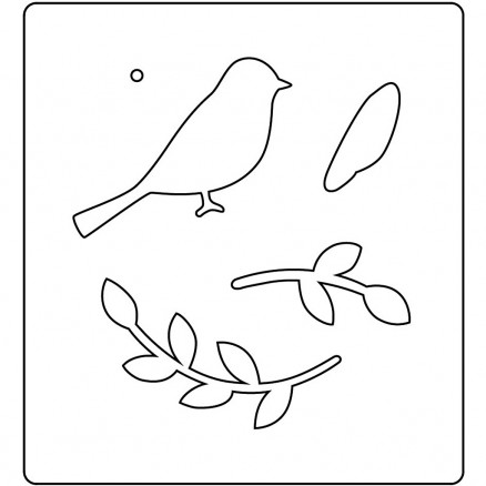 Skæreskabelon, str. 14x15,25 cm, tykkelse 15 mm, fugl, 1stk. thumbnail