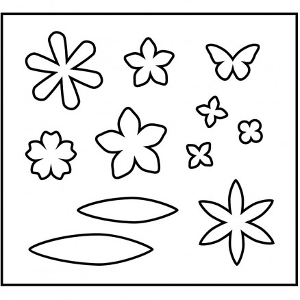 Skæreskabelon, str. 14x15,25 cm, tykkelse 15 mm, blomster, 1stk. thumbnail
