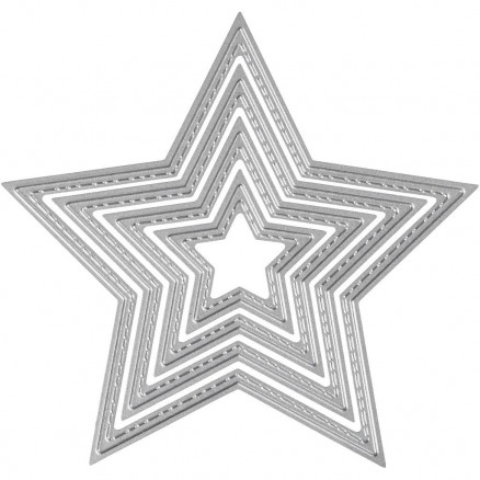 Skæreskabelon, diam. 3,5-11,5 cm, stjerner, 1stk. thumbnail