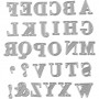 Skæreskabelon, alfabet, str. 2x1,5-2,5 cm, 1 stk.