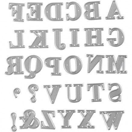 Skæreskabelon, str. 2x1,5-2,5 cm, alfabet, 1stk. thumbnail