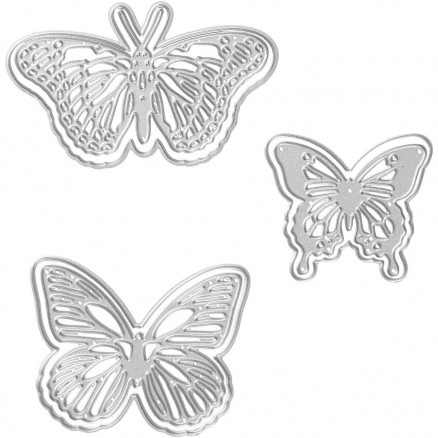 Skæreskabelon, str. 5x4,5+6,5x5+8x4,5 cm, sommerfugle, 1stk. thumbnail