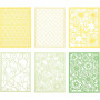 Blondekarton i blok, grøn, lys grøn, gul, lys gul, A6, 104x146 mm, 200 g, 24 stk./ 1 pk.