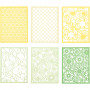Blondekarton i blok, grøn, lys grøn, gul, lys gul, A6, 104x146 mm, 200 g, 24 stk./ 1 pk.