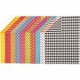 Mønstret karton, ass. farver, A4, 210x297 mm, 250 g, 200 ass. ark/ 1 pk.