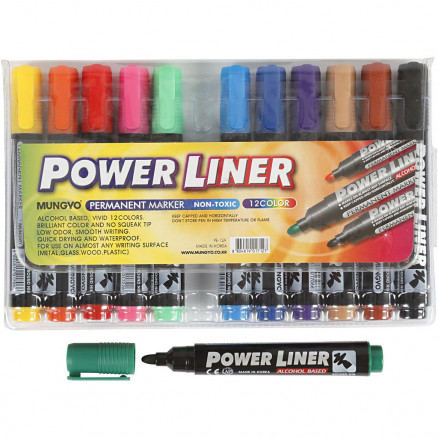 Power Liner, stregtykkelse: 1,5-3 mm, ass. farver, 12stk. thumbnail