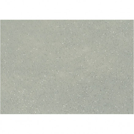 Hobbyfilt, A4 21x30 cm, tykkelse 1 mm, grå, sølv glimmerdrys, 10ark thumbnail