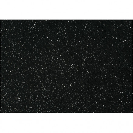 Hobbyfilt, A4 21x30 cm, tykkelse 1 mm, sort, sølv glimmerdrys, 10ark thumbnail