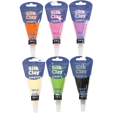 Silk ClayÂ® Creamy, suppleringsfarver, 6x35 ml/ 1 sæt