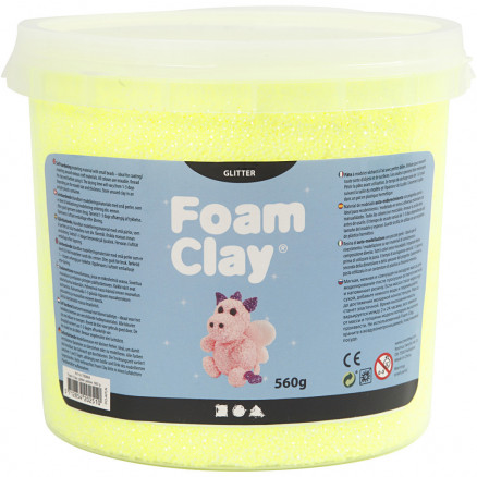 Foam Clay®, gul, glitter, 560g thumbnail