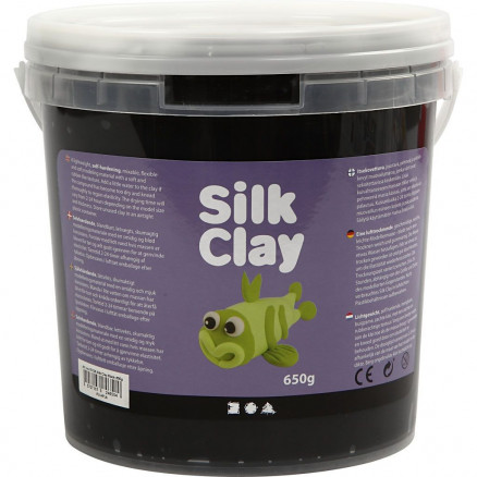 Silk ClayÂ®, sort, 650 g/ 1 spand
