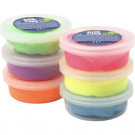 Silk Clay® , ass. farver, neon, 6x14g thumbnail