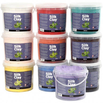 Silk ClayÂ®, ass. farver, 10x650 g/ 1 pk.