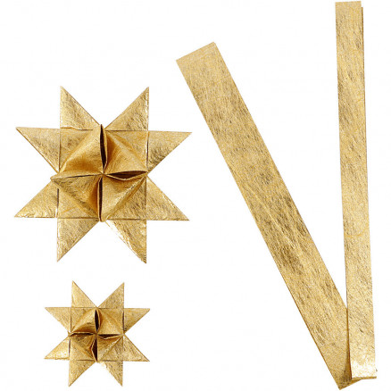 Stjernestrimler, B: 15+25 cm, diam. 6,5+11,5 cm, guld, silke, 32striml thumbnail