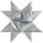 Stjernestrimler, B: 25+40 mm, diam. 11,5+18,5 cm, sølv glitter, outdoor, 16strimler, L: 86+100 cm