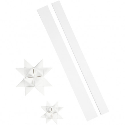 Stjernestrimler, B: 25+40 cm, diam. 11,5+18,5 cm, hvid, outdoor, 16str