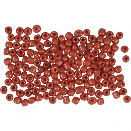 Rocaiperler, str. 8/0 , diam. 3 mm, mørk rød, 500g, hulstr. 0,6-1,0 mm thumbnail