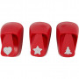 Stansejern, rød, stjerne, hjerte, juletræ, str. 16 mm, 1 sæt