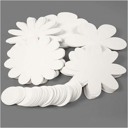 Blomster, hvid, diam. 20 cm, 400 g, 5x20 stk./ 1 pk. thumbnail