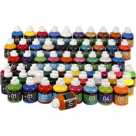 A-Color akrylmaling , ass. farver, 57x500ml thumbnail