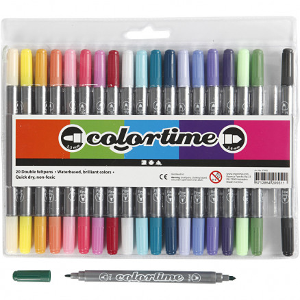 Colortime dobbelttusch, stregtykkelse: 2,3+3,6 mm, suppleringsfarver, thumbnail