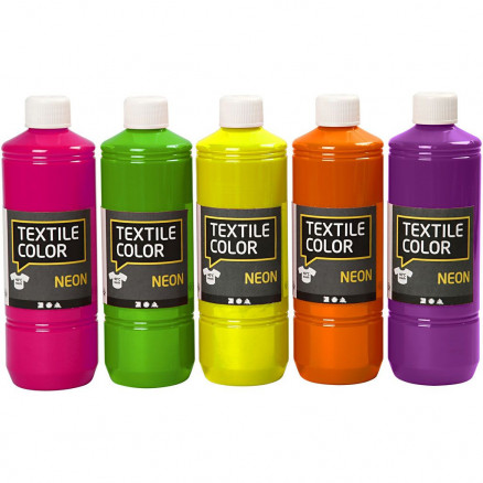 Textile Color, ass. farver, neon, 5x500ml thumbnail