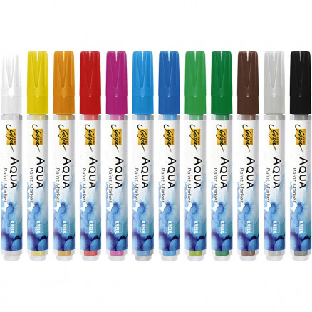 SOLO GOYA Aqua Paint Marker, ass. farver, 12stk. thumbnail