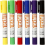 Playcolor Tekstilfarver, ass. farver, L: 14 cm, 6 stk./ 1 pk., 5 g