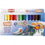 Playcolor Tekstilfarver, ass. farver, L: 14 cm, 12 stk./ 1 pk., 5 g