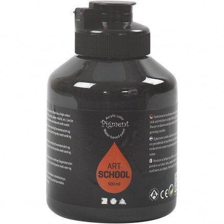 Pigment Art School, Black , opaque, extremely fade resis, 500ml thumbnail