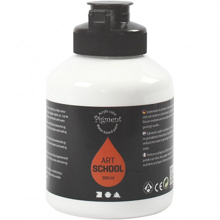 Pigment Art School, White , opaque, extremely fade resis, 500ml