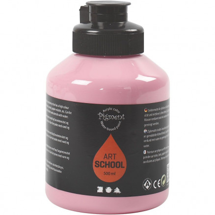 Pigment Art School, støvet rosa, dækkende, 500 ml/ 1 fl.