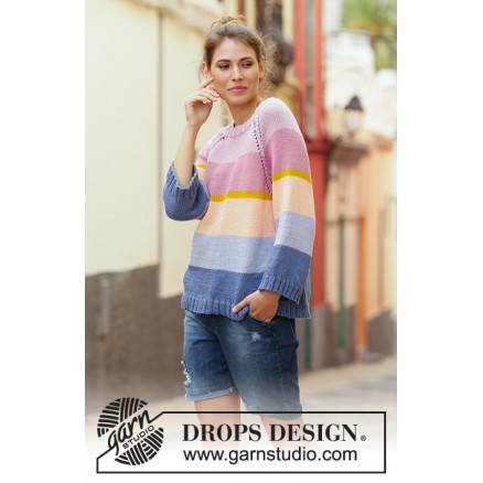 Sonora Sunrise Sweater by DROPS Design - Bluse Strikkeopskrift str. S thumbnail