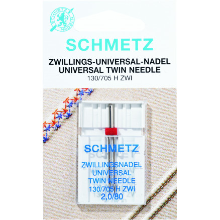 Schmetz Symaskinenåle Tvilling 130/705 H-Zwi Str. 2,0-80 - 2 stk thumbnail