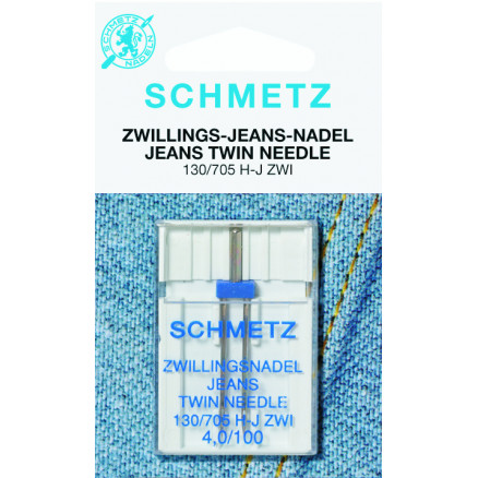 Schmetz Symaskinenåle Tvilling Jeans 130/705 H-J Zwi Str. 4,0-100 - 1