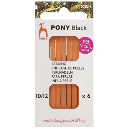 Pony Black Perlenåle Str. 10/12 - 6 stk thumbnail
